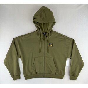 Volcom Stone Get Up Zip Logo Hoodie Logo Olive Army Green Smilie‎ XL $60 NWT